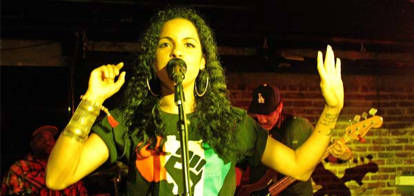 Danay Suarez performing at Los Globos Night Club, Los Angeles CA.