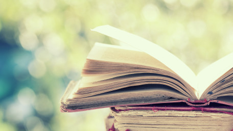 Close up on old book