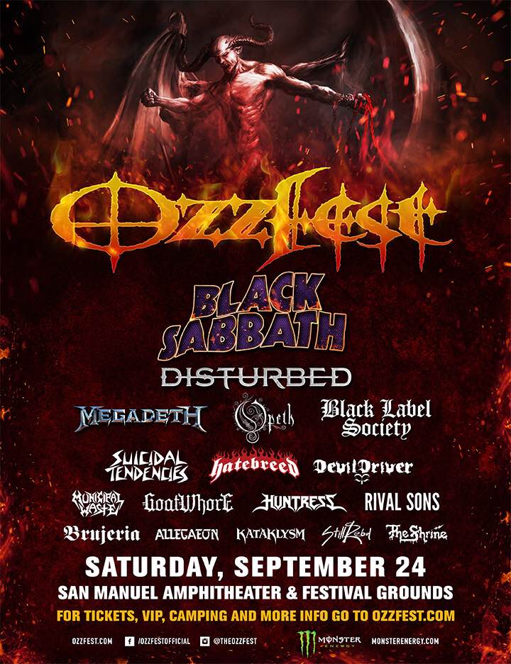Ozzfest 2016: Black Sabbath, Disturbed, Megadeth and Opeth