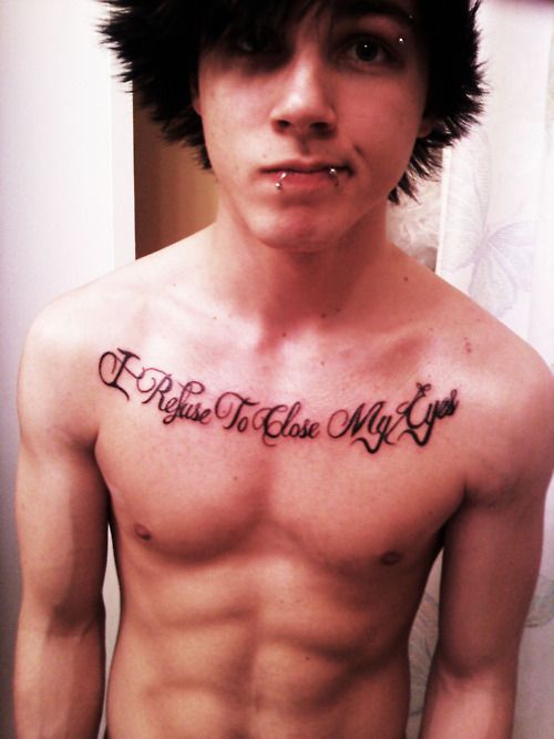 emo chest tattoo