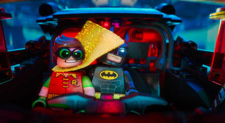 Michael Cera as Dick Grayson and Will Arnett as Batman in The Lego Batman Movie