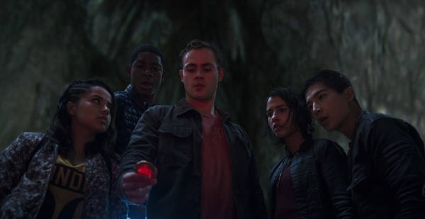 Power Rangers Gathered to Look at Stone